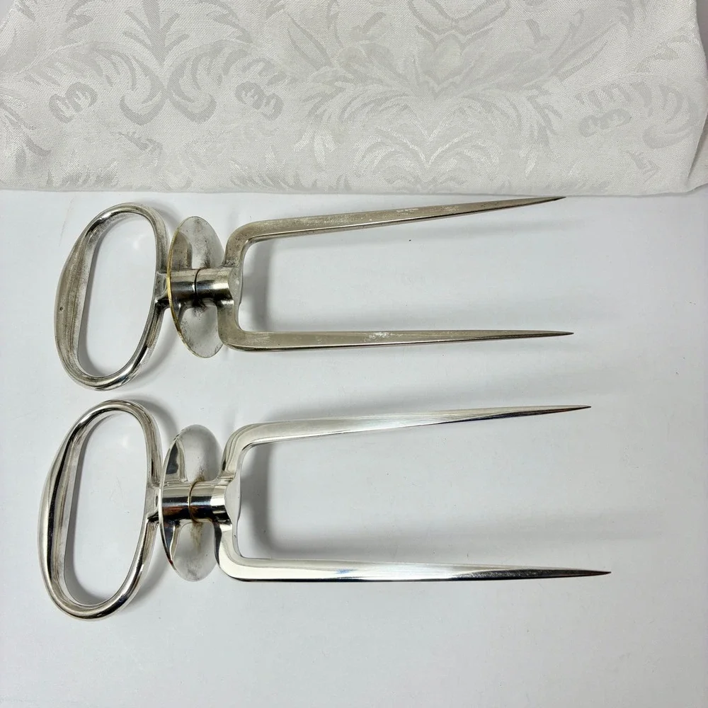 VTG Gerity Carving Aid Silver Plated Meat Fork Set Reproduction Sheffield Box